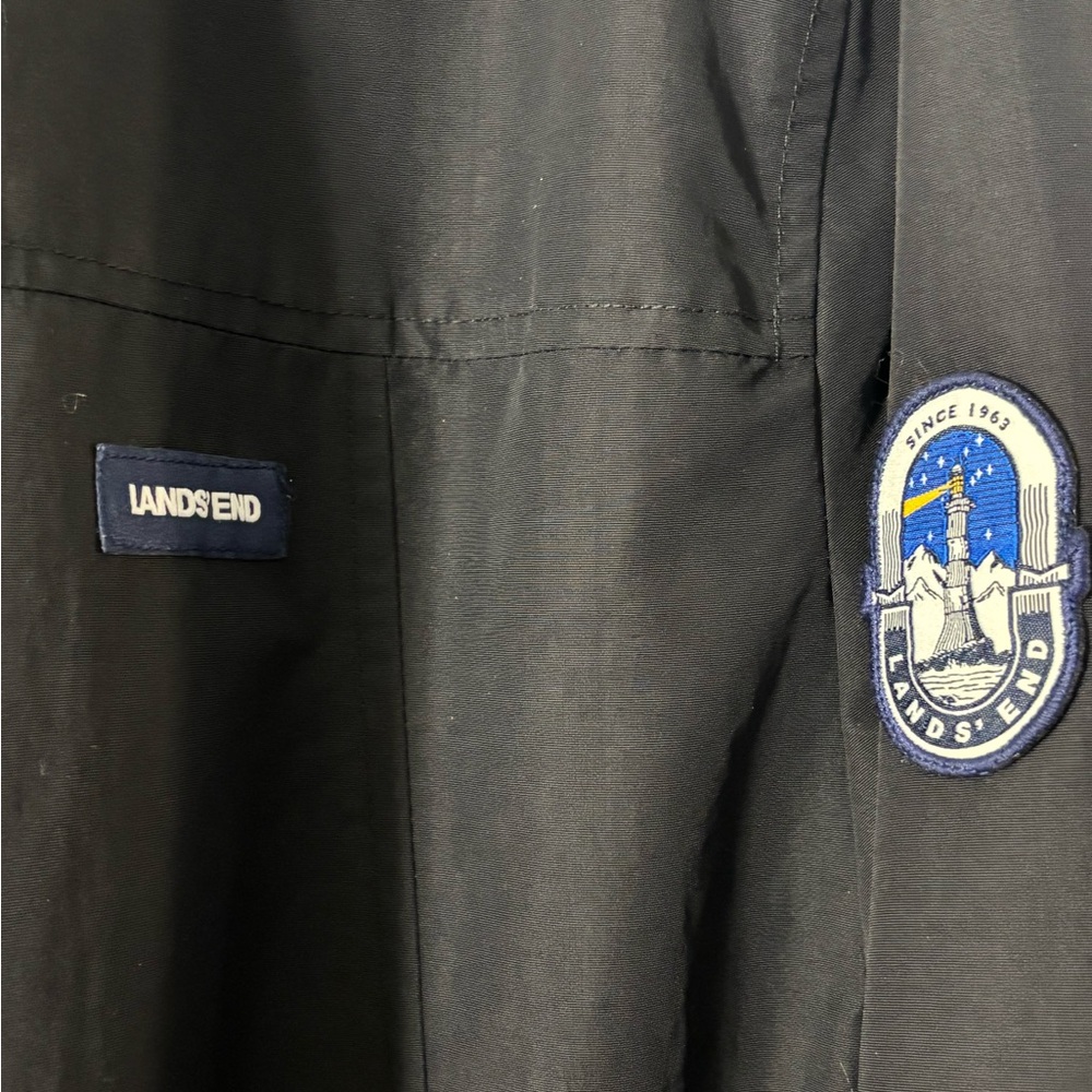 Lands' End Men's Black Windbreaker Jacket - Picture 3 of 3